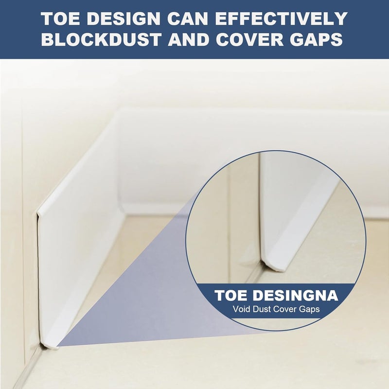 DGSL DSGL Flexible Baseboard Molding Trim, 4 in x 40 Ft Self-Adhesive Vinyl Wall Base,Peel and Stick Rubber Wall Base Moulding Trim (White) - Image 3